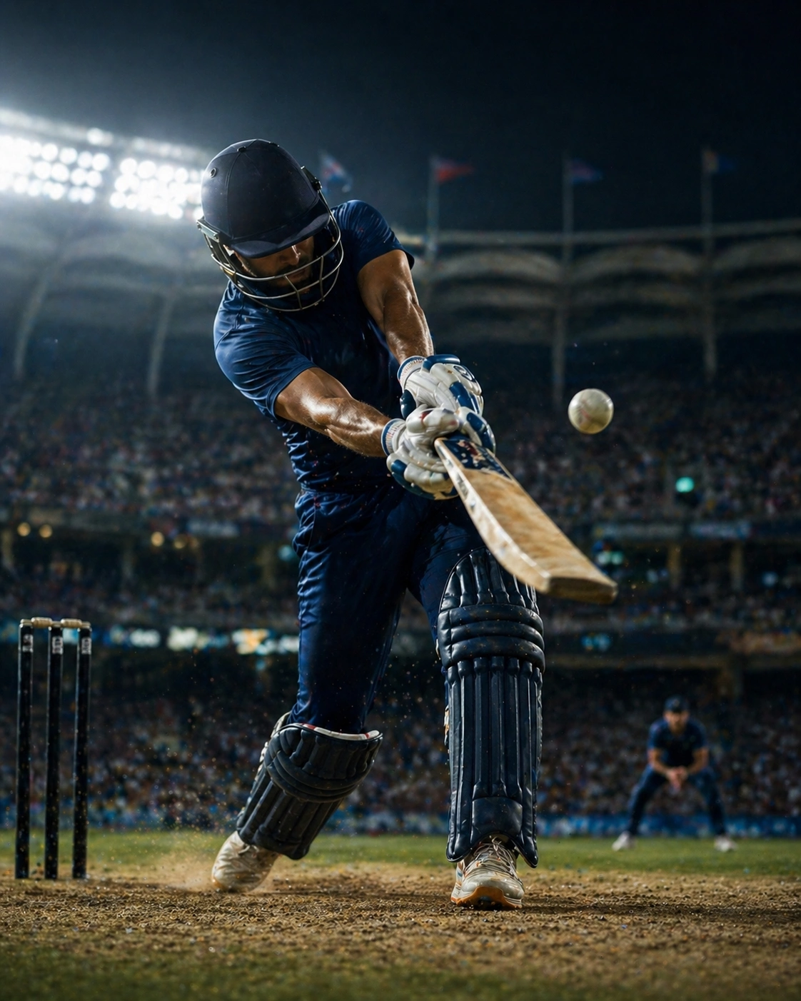 Cricket wedstrijd actie